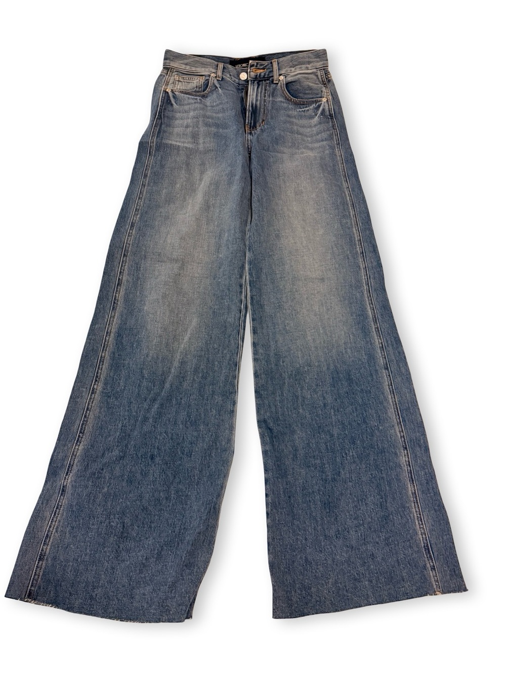 Veronica Beard Mid-Rise Wide-Leg Jeans in Blue Denim - Picture 2 of 5